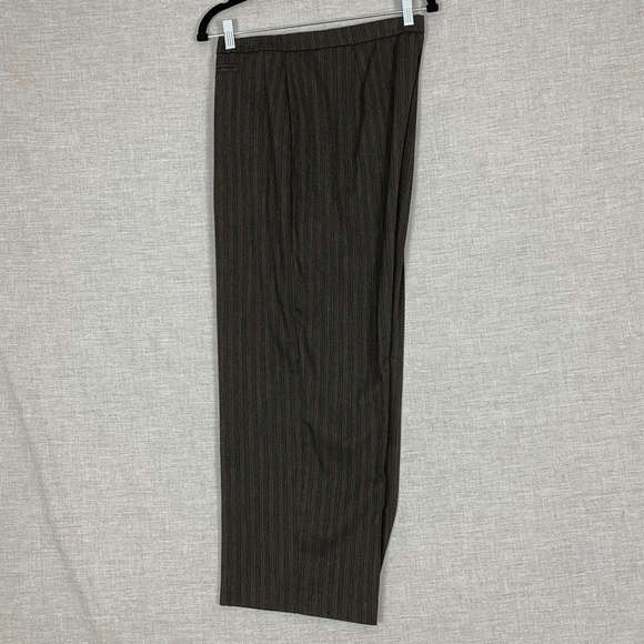 Lindor Pinstripe Dress Pants Sz 18 Charcoal Grey Wide Leg Pinstriped - Picture 3 of 8